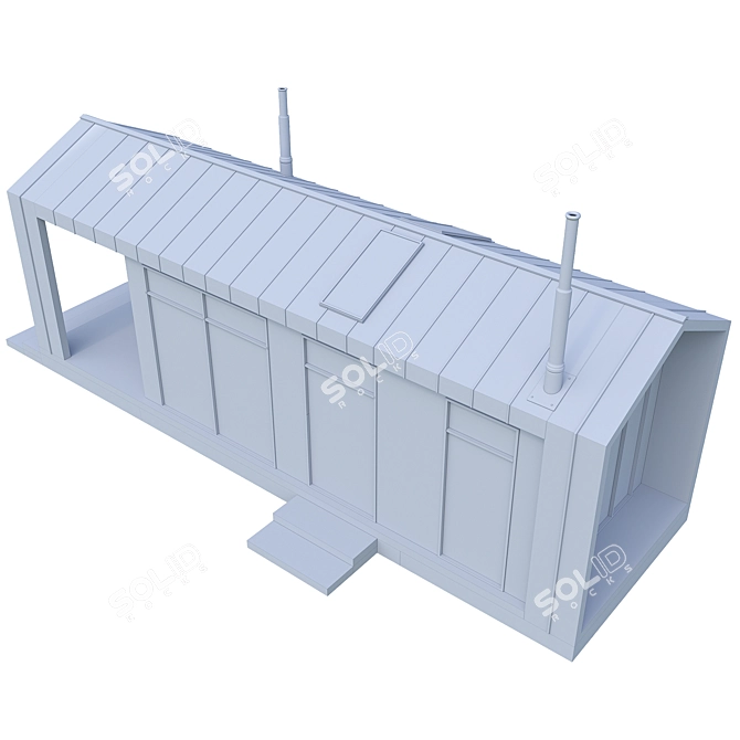 Rustic Barnhouse Container House 3D model image 5