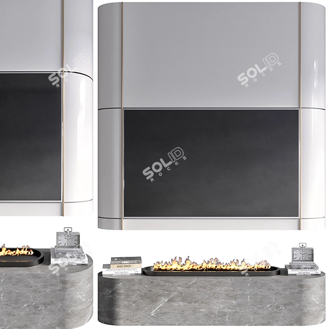 Corona Vray TV Wall Model 3D model image 1