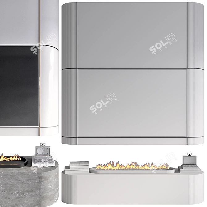 Corona Vray TV Wall Model 3D model image 5