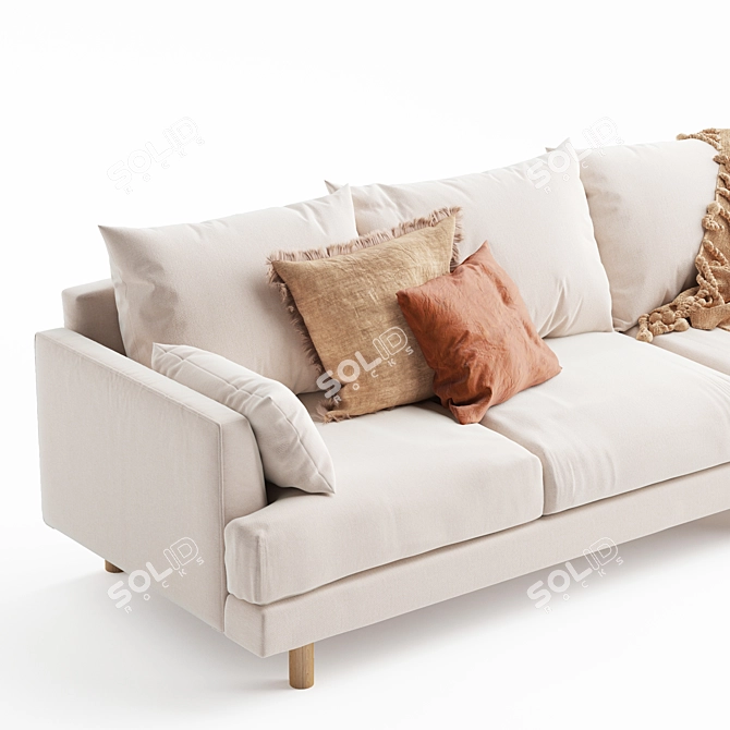 Premium 3-Seater Sofa: Luxury Living 3D model image 3