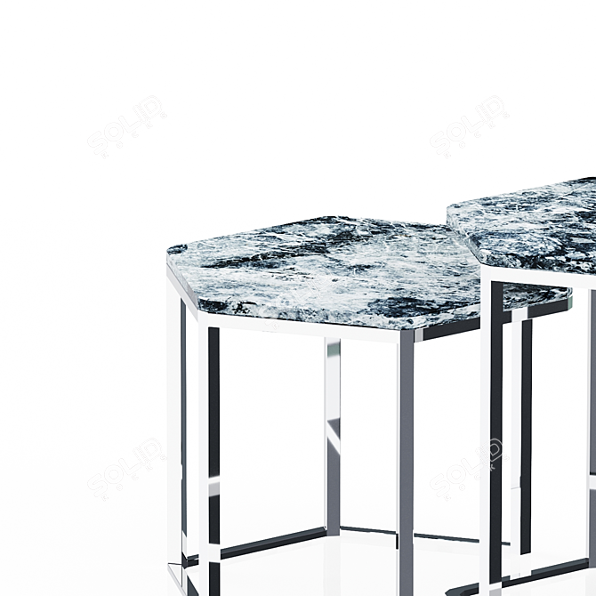 Elegant Italian Marble Coffee Tables 3D model image 2