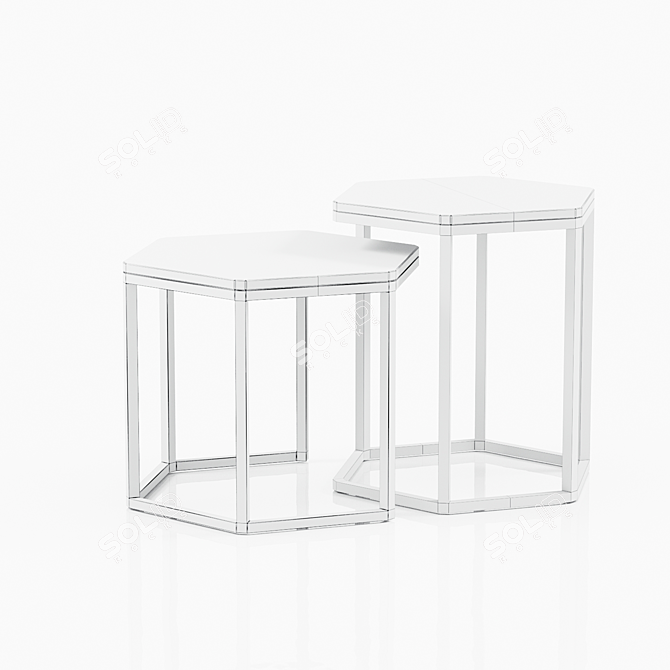 Elegant Italian Marble Coffee Tables 3D model image 3