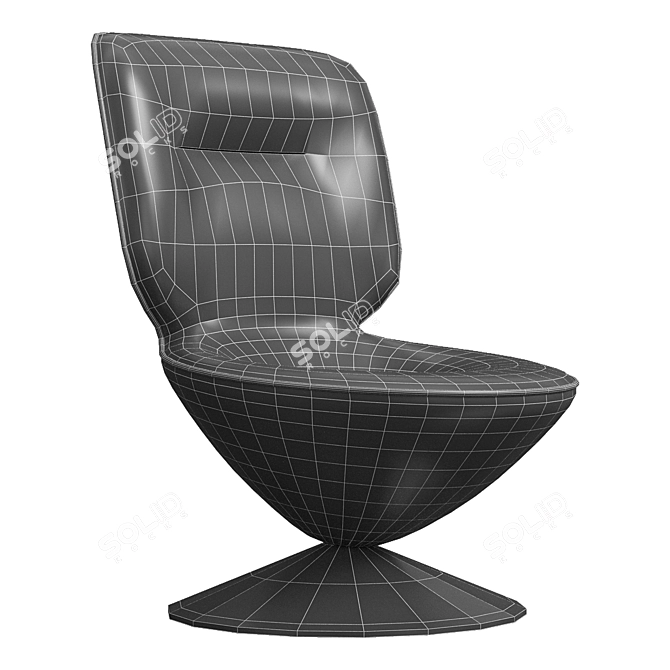 Sleek Moon Swivel Lounge Chair 3D model image 4