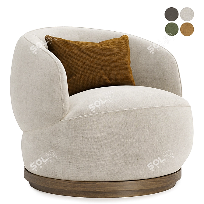 Modern Orbit Armchair Variety Offered 3D model image 2