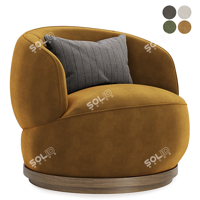 Modern Orbit Armchair Variety Offered 3D model image 4