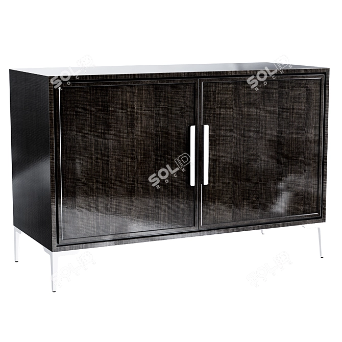 Handcrafted Modern Buffet with Platan Veneer 3D model image 4