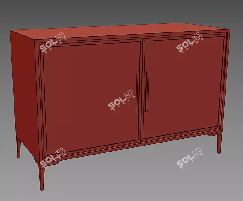 Handcrafted Modern Buffet with Platan Veneer 3D model image 5