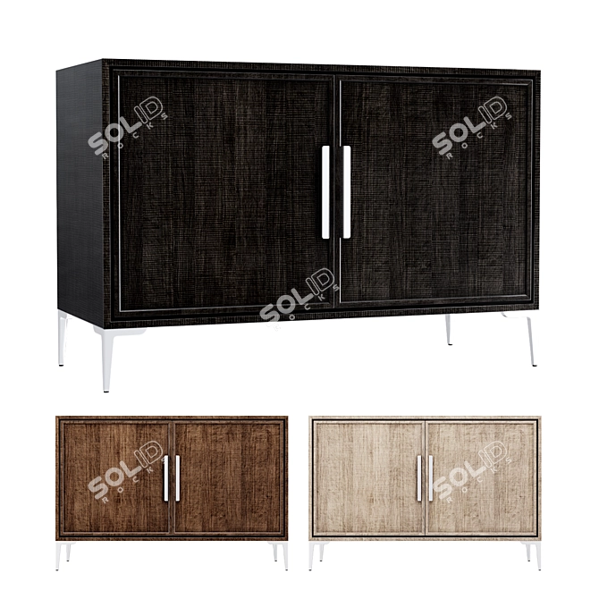 Handcrafted Modern Buffet with Platan Veneer 3D model image 6