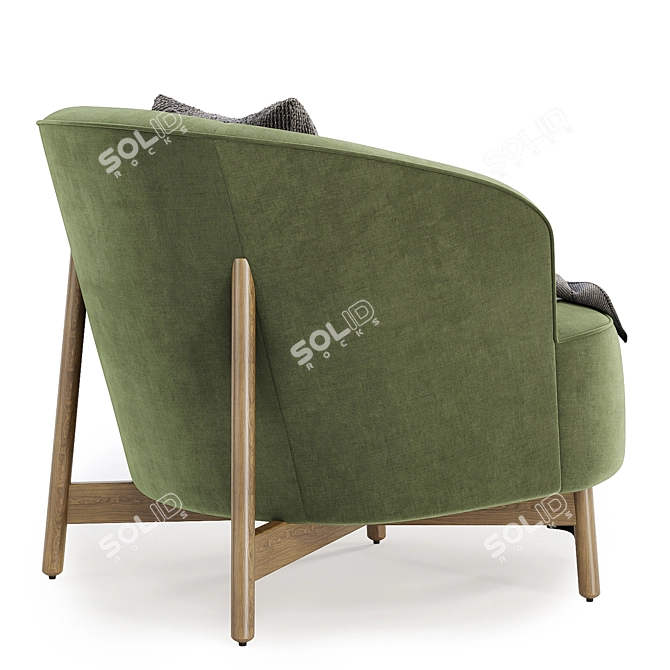 Elegant Copine Fabric Armchair: 3 Color Choices 3D model image 5