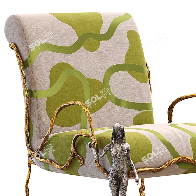 Sleek Modern Mattia Bonetti Armchair 3D model image 6