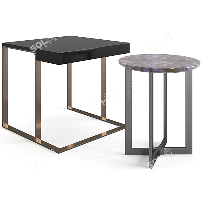 Luxury Visionnaire Coffee Table Set 3D model image 1