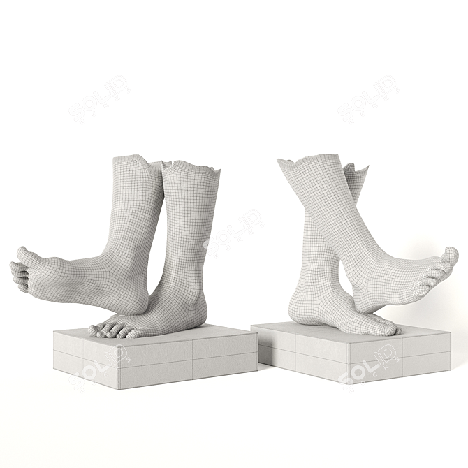 Clay Foot Sculpture Kit 3D model image 5