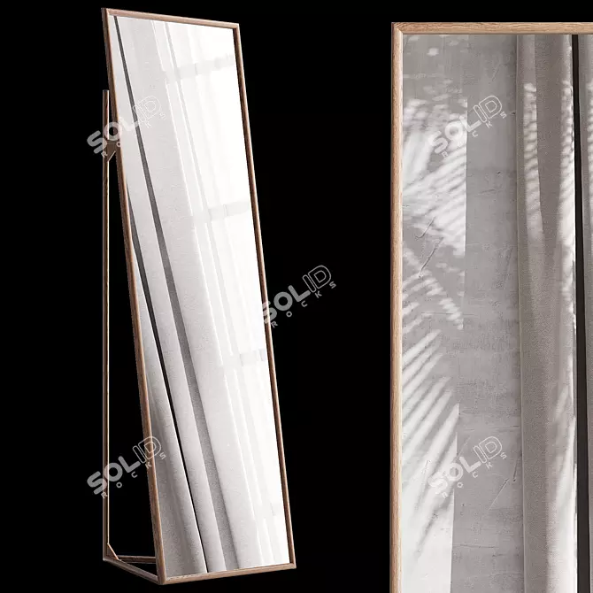 Zindlo Walnut Framed Psyche Mirror 3D model image 1