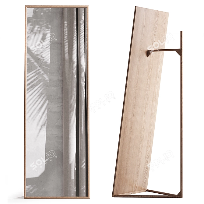 Zindlo Walnut Framed Psyche Mirror 3D model image 3