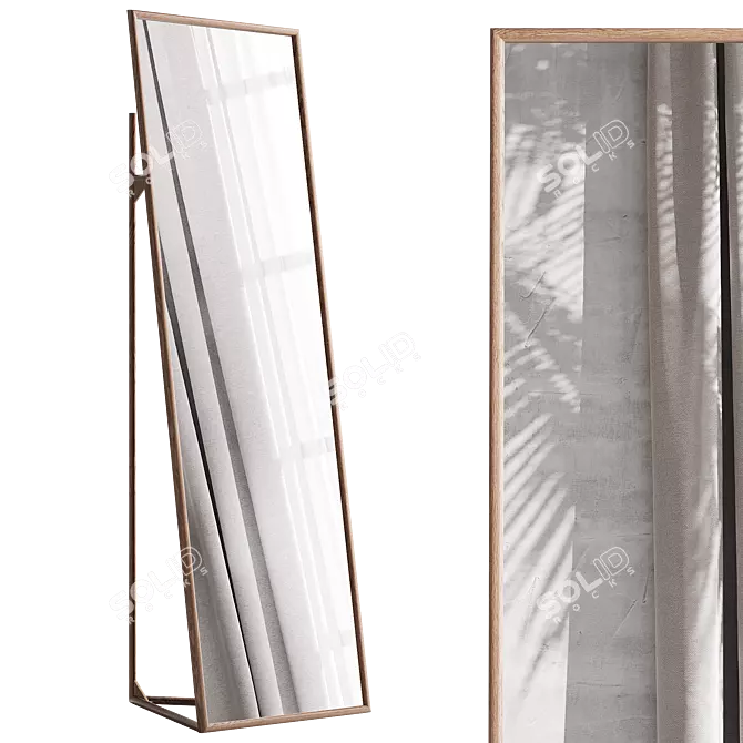 Zindlo Walnut Framed Psyche Mirror 3D model image 7