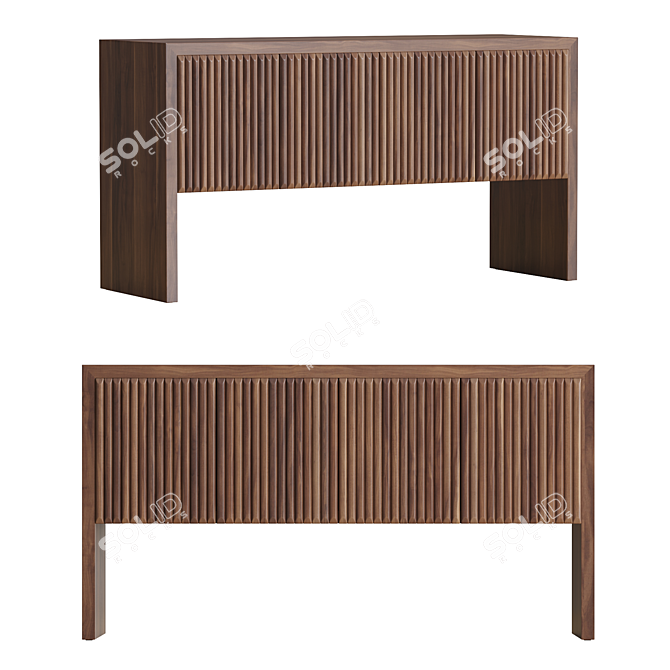 Modern Prism Wood Credenza Mesh Design 3D model image 1