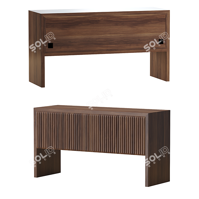 Modern Prism Wood Credenza Mesh Design 3D model image 2