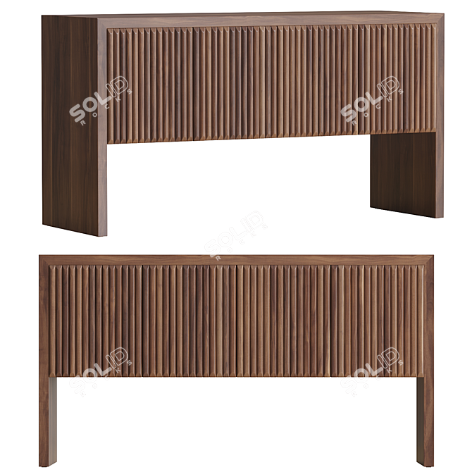 Modern Prism Wood Credenza Mesh Design 3D model image 4