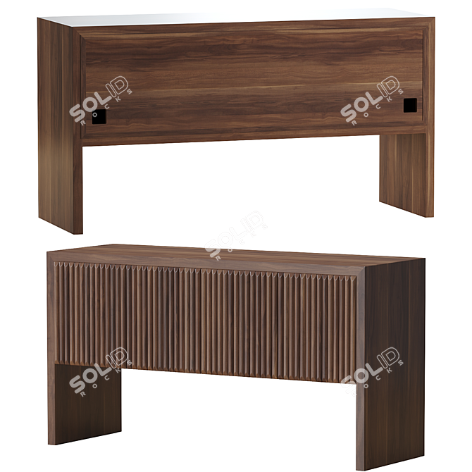 Modern Prism Wood Credenza Mesh Design 3D model image 5