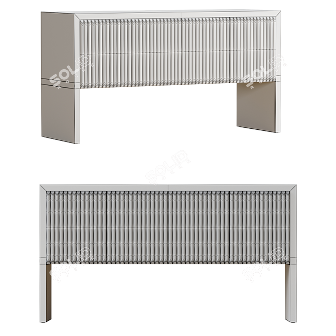 Modern Prism Wood Credenza Mesh Design 3D model image 6