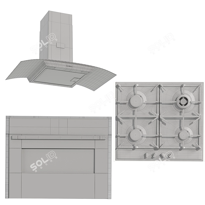 Neff 3-Piece Kitchen Appliance Set 3D model image 3