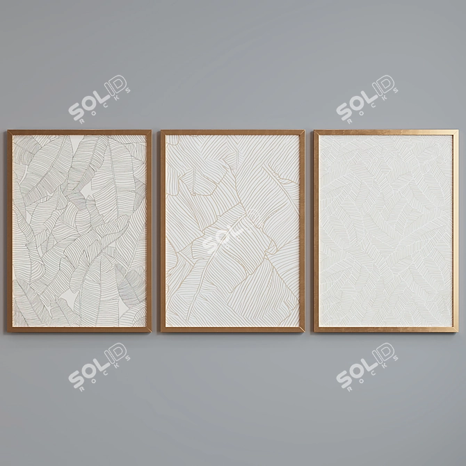 Modern Abstract Picture Frame Set 3D model image 2