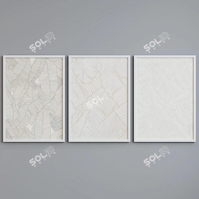 Modern Abstract Picture Frame Set 3D model image 4