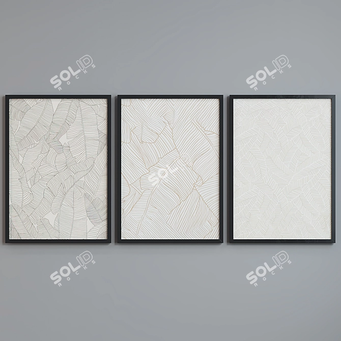 Modern Abstract Picture Frame Set 3D model image 5