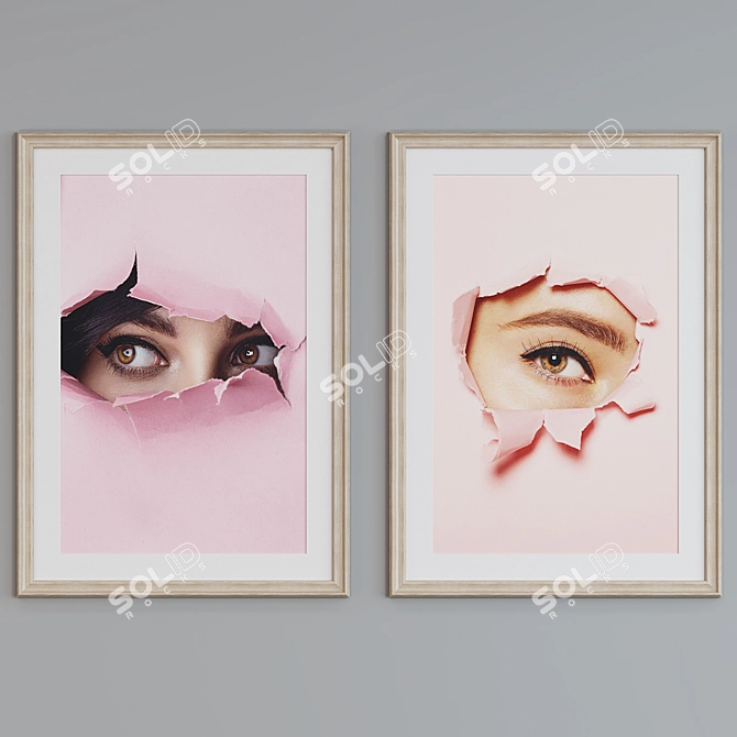 Classic Portrait Picture Frame Set 3D model image 2