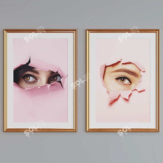 Classic Portrait Picture Frame Set 3D model image 3