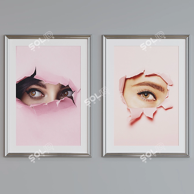 Classic Portrait Picture Frame Set 3D model image 4