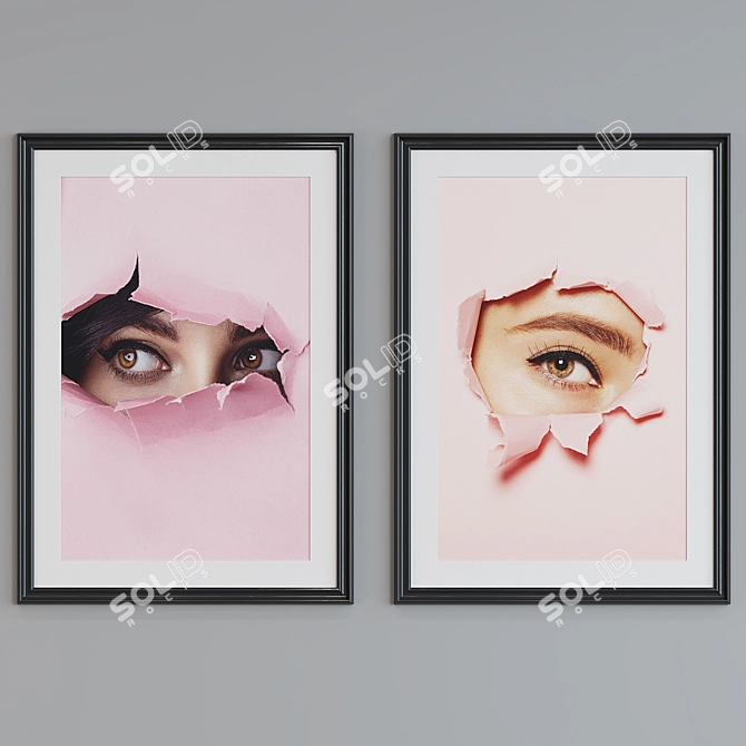 Classic Portrait Picture Frame Set 3D model image 5