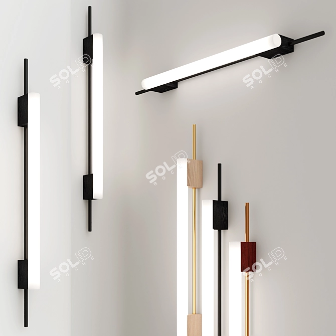 Elegant Tubus 70 Wall Light 3D model image 2