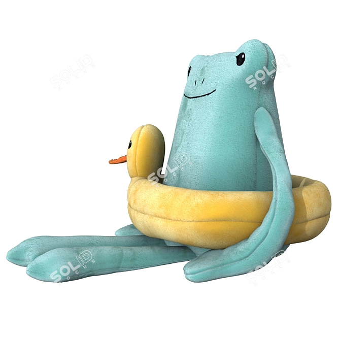 Cute Frog Rescue Float Toy 3D model image 2