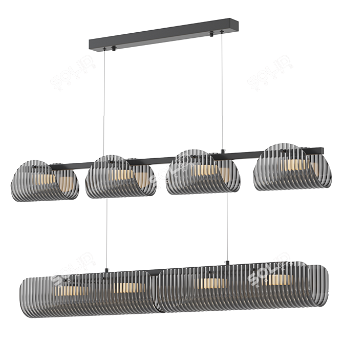 Sculpted Glass LED Ceiling Light 3D model image 1