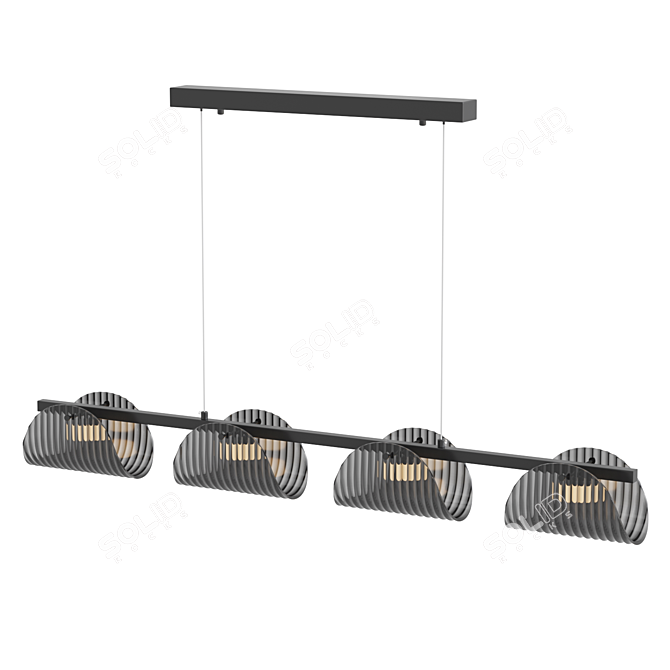 Sculpted Glass LED Ceiling Light 3D model image 3