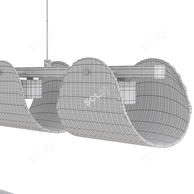 Sculpted Glass LED Ceiling Light 3D model image 4