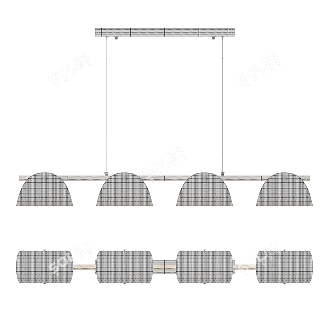 Sculpted Glass LED Ceiling Light 3D model image 5