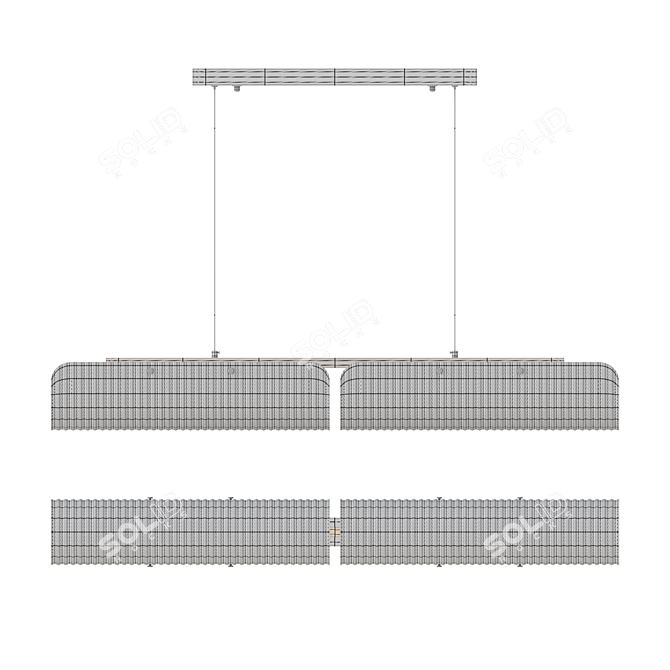 Sculpted Glass LED Ceiling Light 3D model image 6