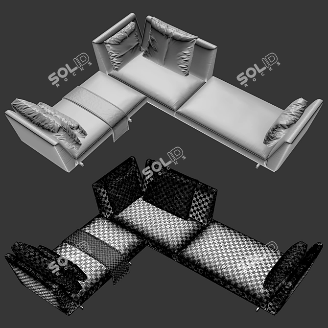 Flexform Evergreen Luxury Sofa 3D model image 5