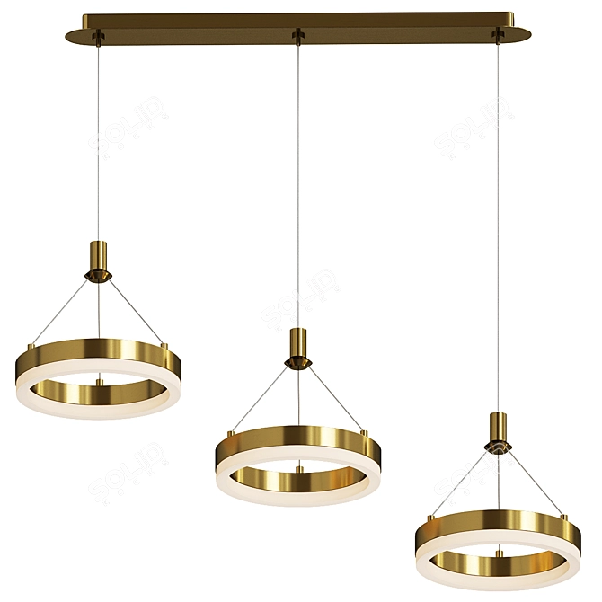 Elegant Brass Chandelier 2013 Model 3D model image 1