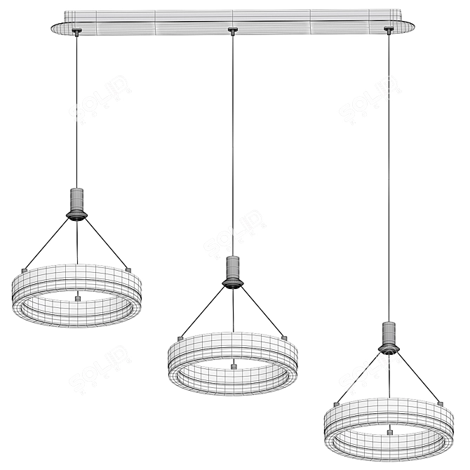 Elegant Brass Chandelier 2013 Model 3D model image 3