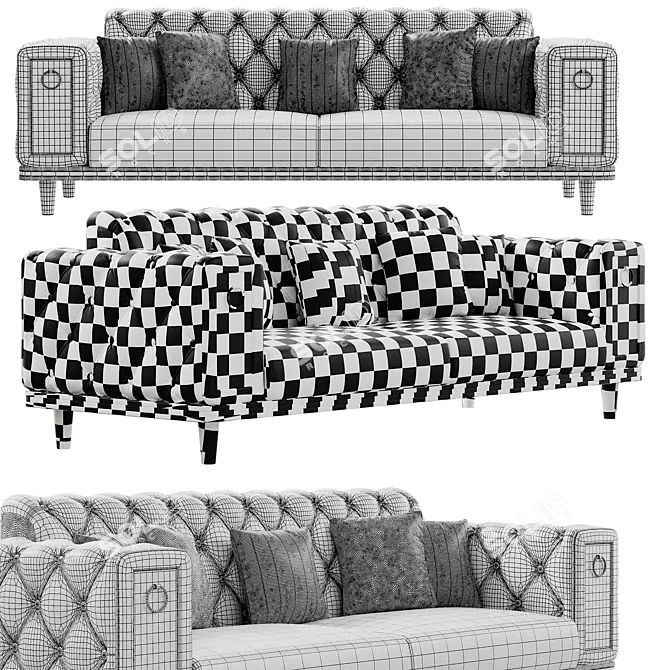 Modern FH 7201 Sofa Set 3D model image 2