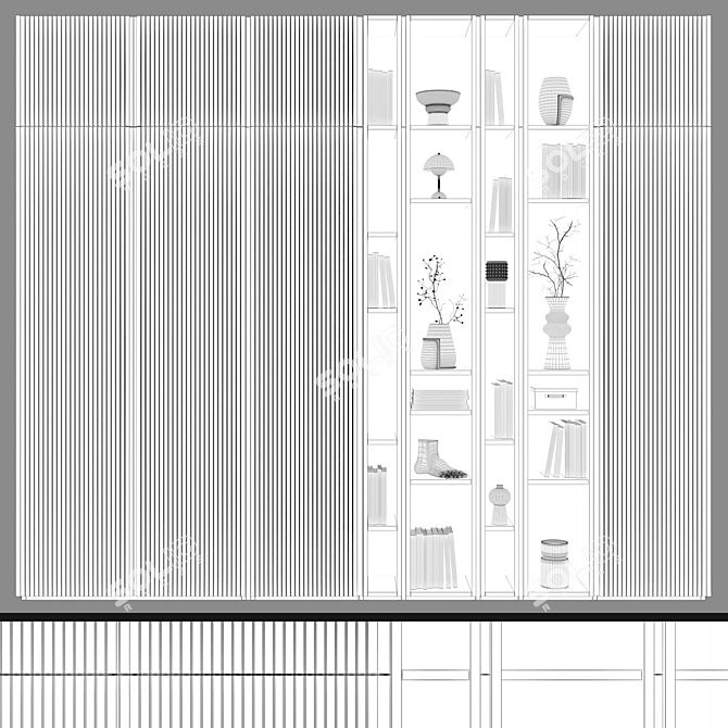 Modern Style Modular Wardrobes 3D model image 3