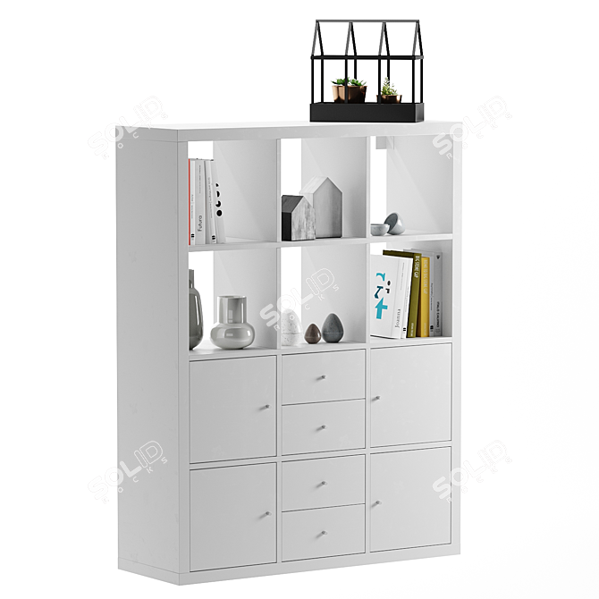 KALLAX Shelving Unit 6 Inserts 3D model image 3