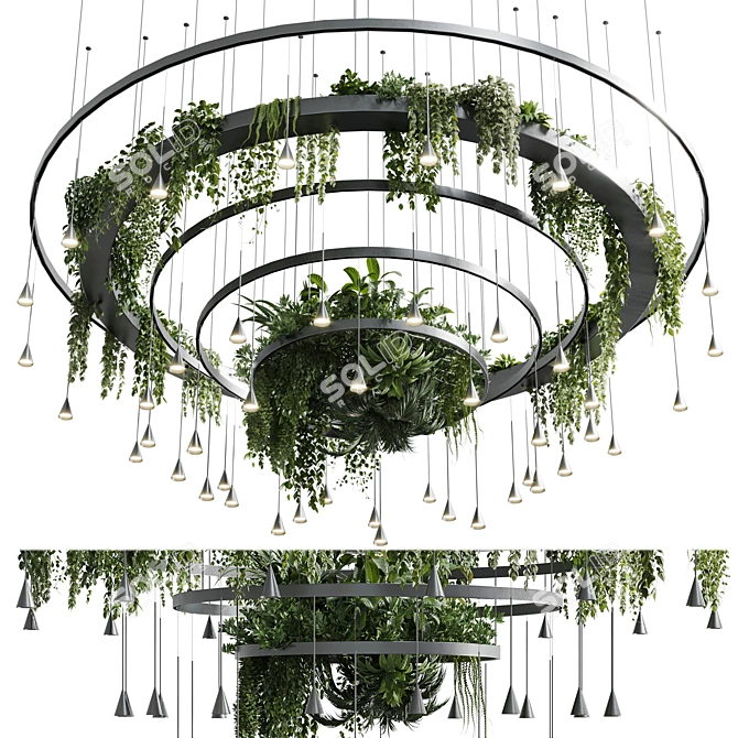 Hanging Plant Light Pendant Fixture 3D model image 1