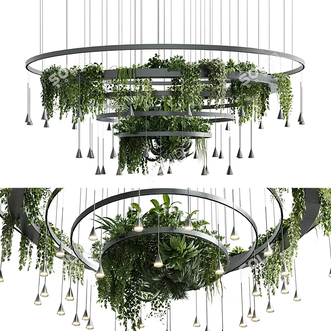 Hanging Plant Light Pendant Fixture 3D model image 2