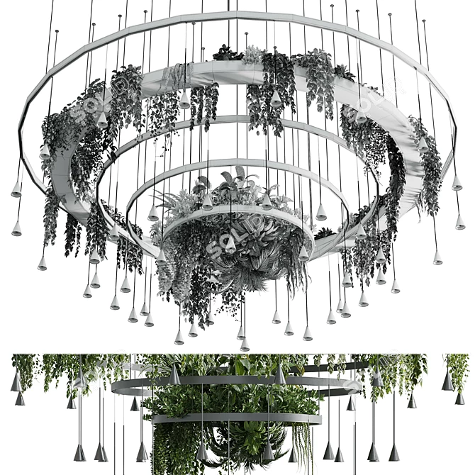 Hanging Plant Light Pendant Fixture 3D model image 3