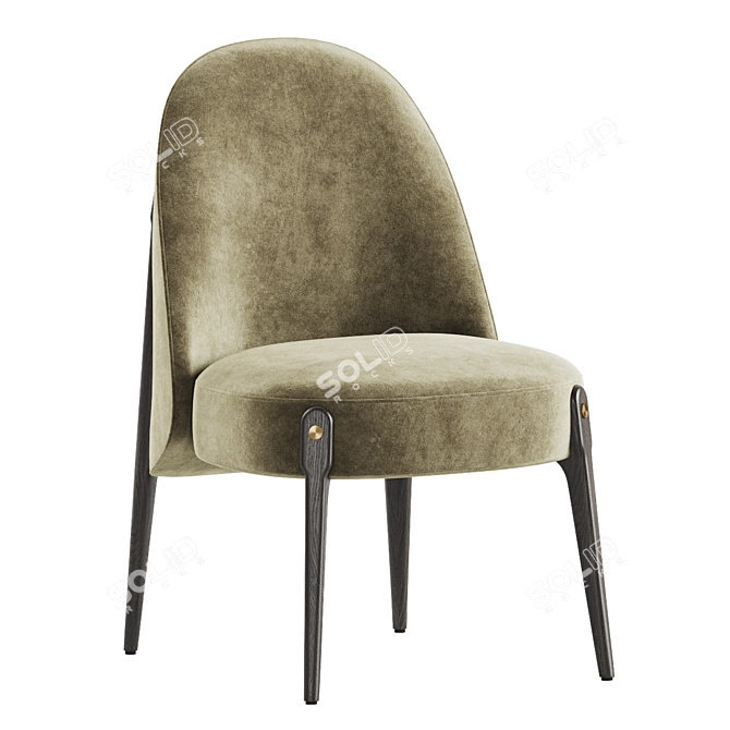 Velvet Upholstered Ames Dining Chair 3D model image 2