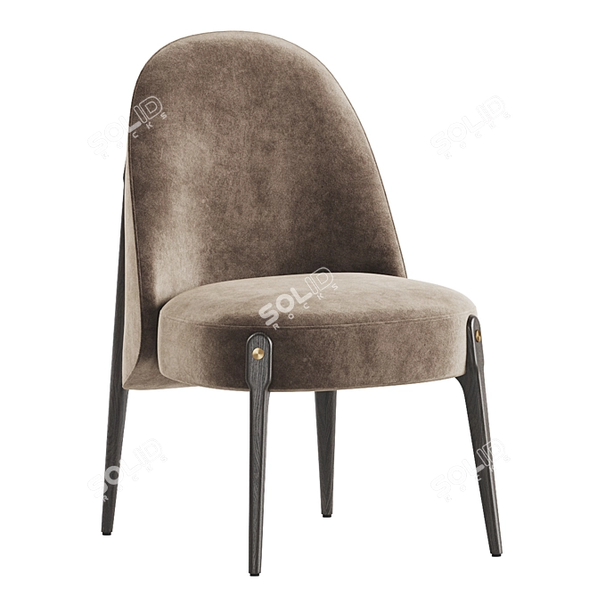 Velvet Upholstered Ames Dining Chair 3D model image 3